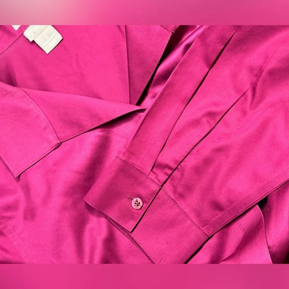 Chico's Fuchsia Button Down Shirt - Picture 6 of 11